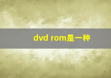 dvd rom是一种